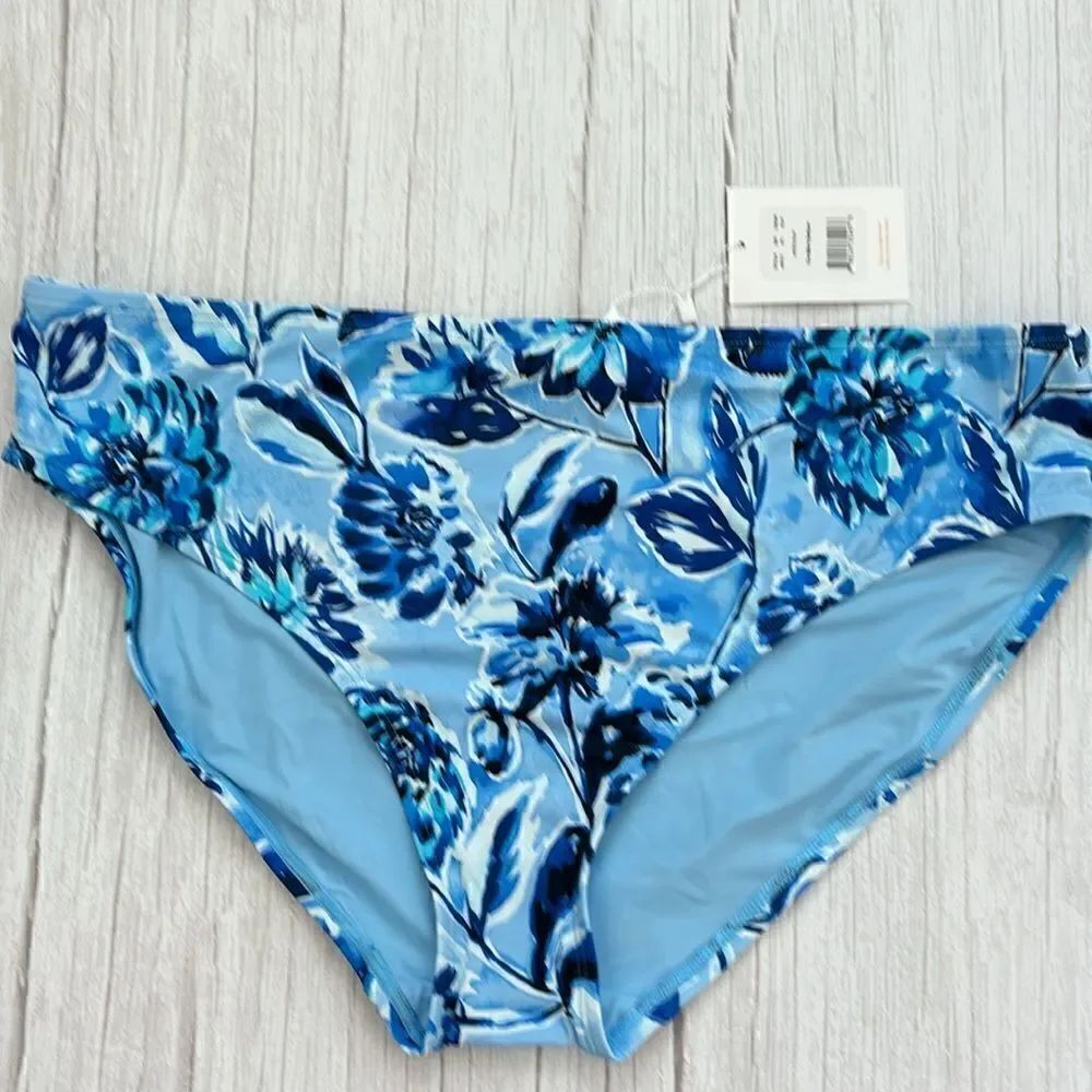 Andie The Bikini Bottom Swim Bottoms Bluff Blue Floral Low Rise